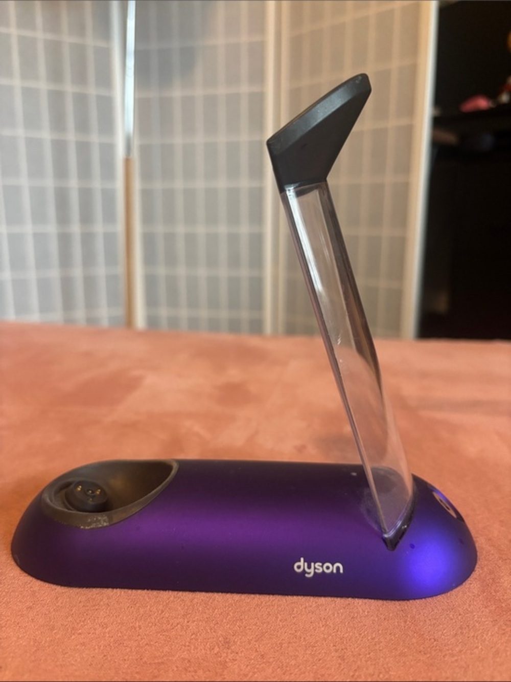 Dyson Purple Docking Stand with clear stand- hair straightener